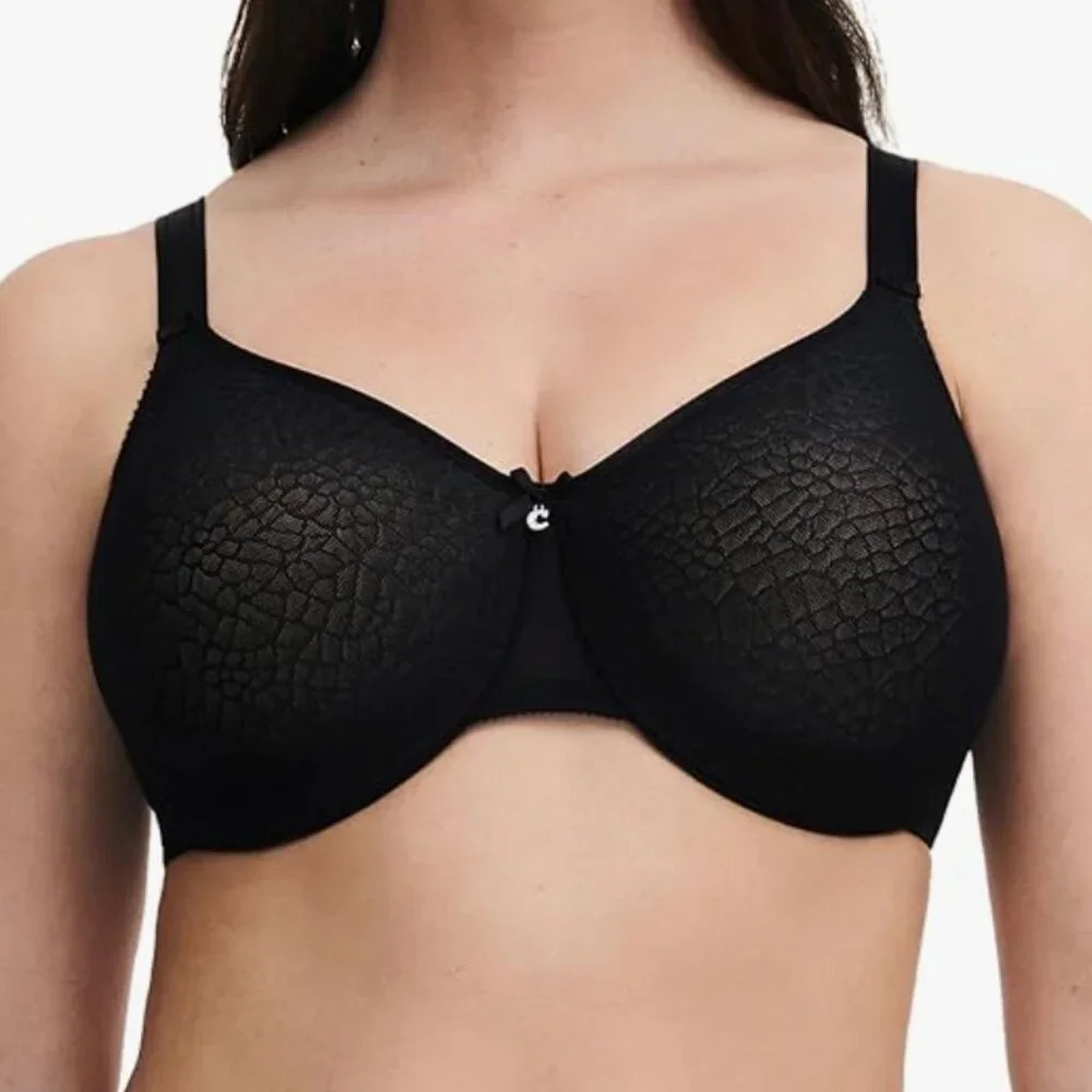 NWT CHANTELLE Women's C Magnifique Seamless Minimizer bra, black/nude 36 J